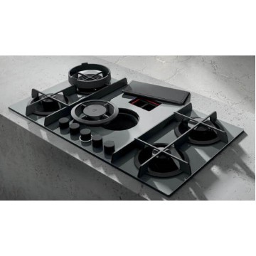 Elica Nikolatesla Flame GR/F/88 Εστία Υγραερίου Αυτόνομη με Απορροφητήρα 88x51εκ. Γκρι